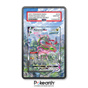 Rayquaza VMAX 218/203 - Graded Card Extended Artwork Display Case - Display Case Extended Artwork Pokearth