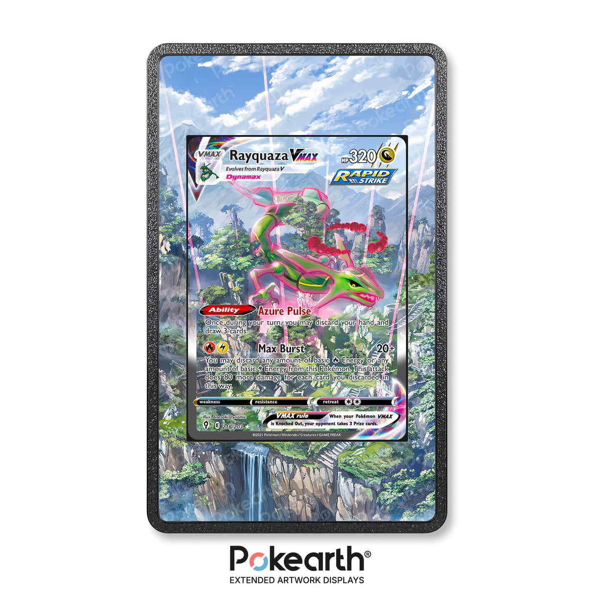 Rayquaza VMAX 218/203 - Custodia con Artwork Esteso per Carte Pokémon - Display Case Extended Artwork Pokearth