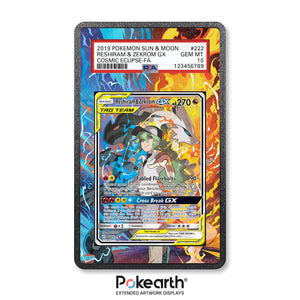 Reshiram & Zekrom GX 222/236 - Graded Card Extended Artwork Display Case - Display Case Extended Artwork Pokearth