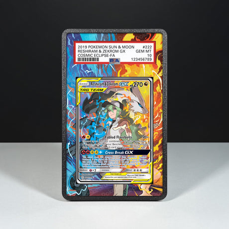 Reshiram & Zekrom GX 222/236 - Graded Card Extended Artwork Display Case - Display Case Extended Artwork Pokearth