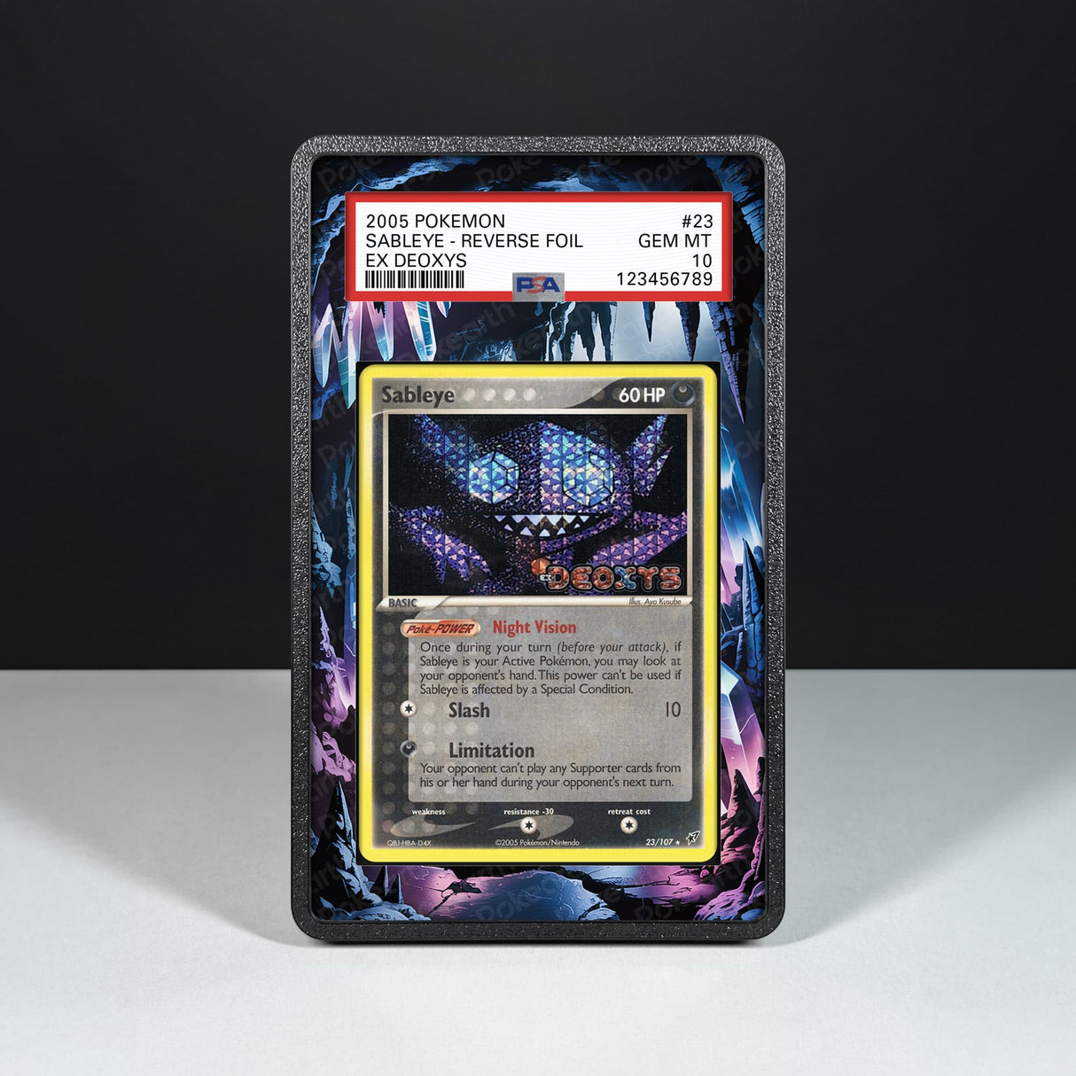 Sableye 23/107 - Graded Card Extended Artwork Display Case - Display Case Extended Artwork Pokearth