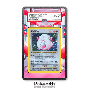 Chansey 3/102 - Graded Card Extended Artwork Display Case - Display Case Extended Artwork Pokearth