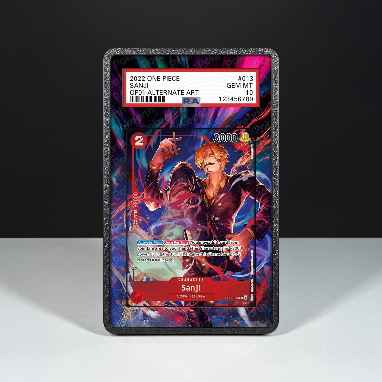 Sanji OP01-013 - Graded Card Extended Artwork Display Case - Display Case Extended Artwork Pokearth