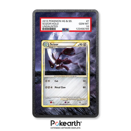 Scizor 7/90 - Graded Card Extended Artwork Display Case - Display Case Extended Artwork Pokearth