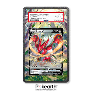 Scizor V 118/189 - Graded Card Extended Artwork Display Case - Display Case Extended Artwork Pokearth