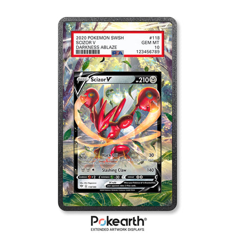 Scizor V 118/189 - Graded Card Extended Artwork Display Case - Display Case Extended Artwork Pokearth