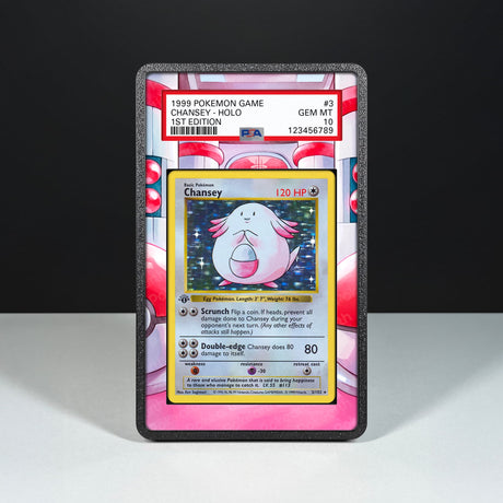 Chansey 3/102 - Graded Card Extended Artwork Display Case - Display Case Extended Artwork Pokearth