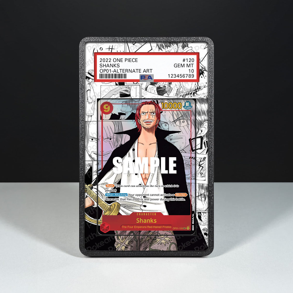 Shanks OP01-120 Manga - Graded Card Extended Artwork Display Case - Display Case Extended Artwork Pokearth