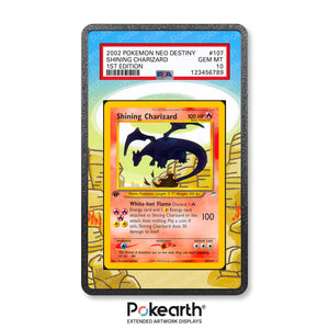 Shining Charizard 107/105 - Graded Card Extended Artwork Display Case - Display Case Extended Artwork Pokearth