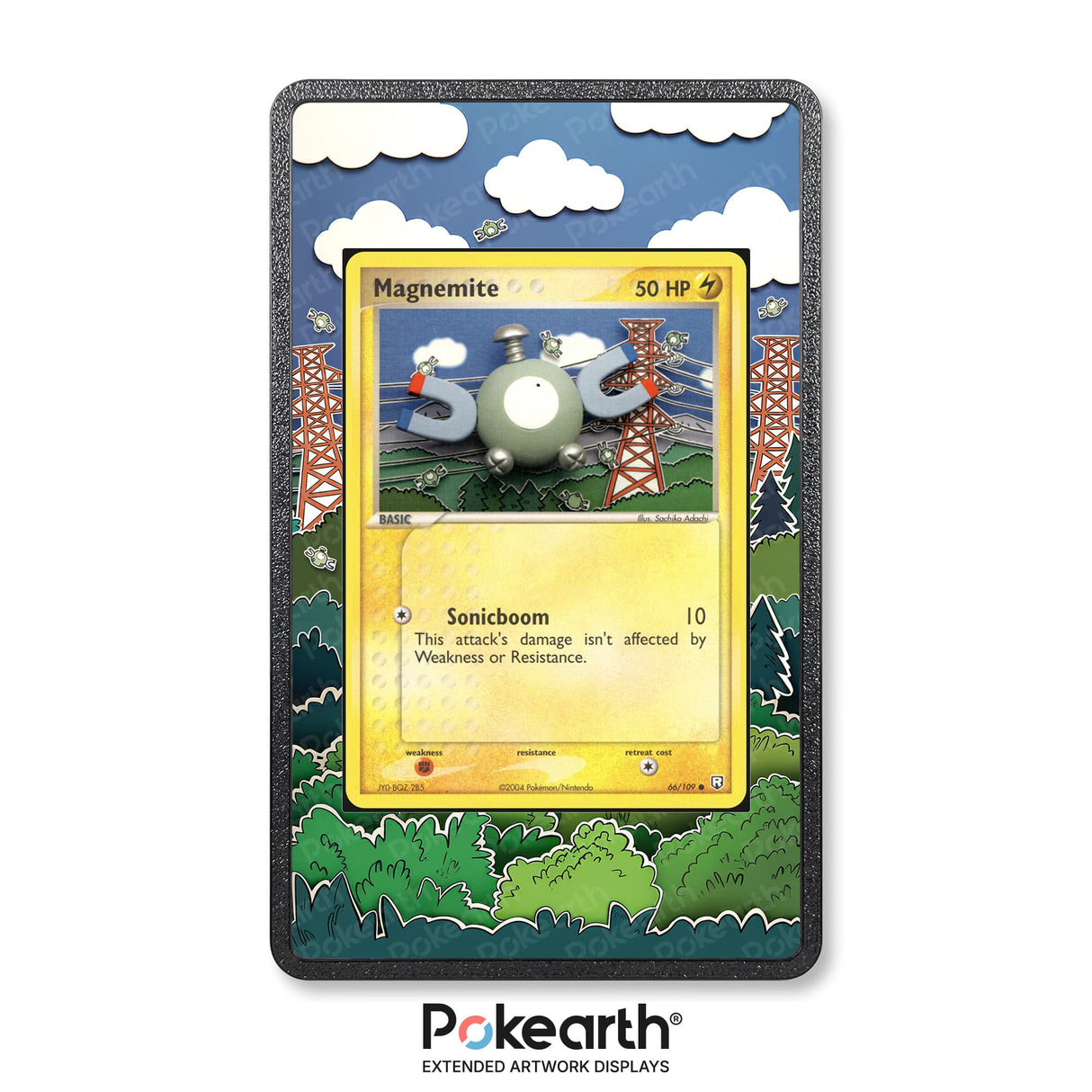 Magnemite 66/109 - Custodia con Artwork Esteso per Carte Pokémon - Display Case Extended Artwork Pokearth