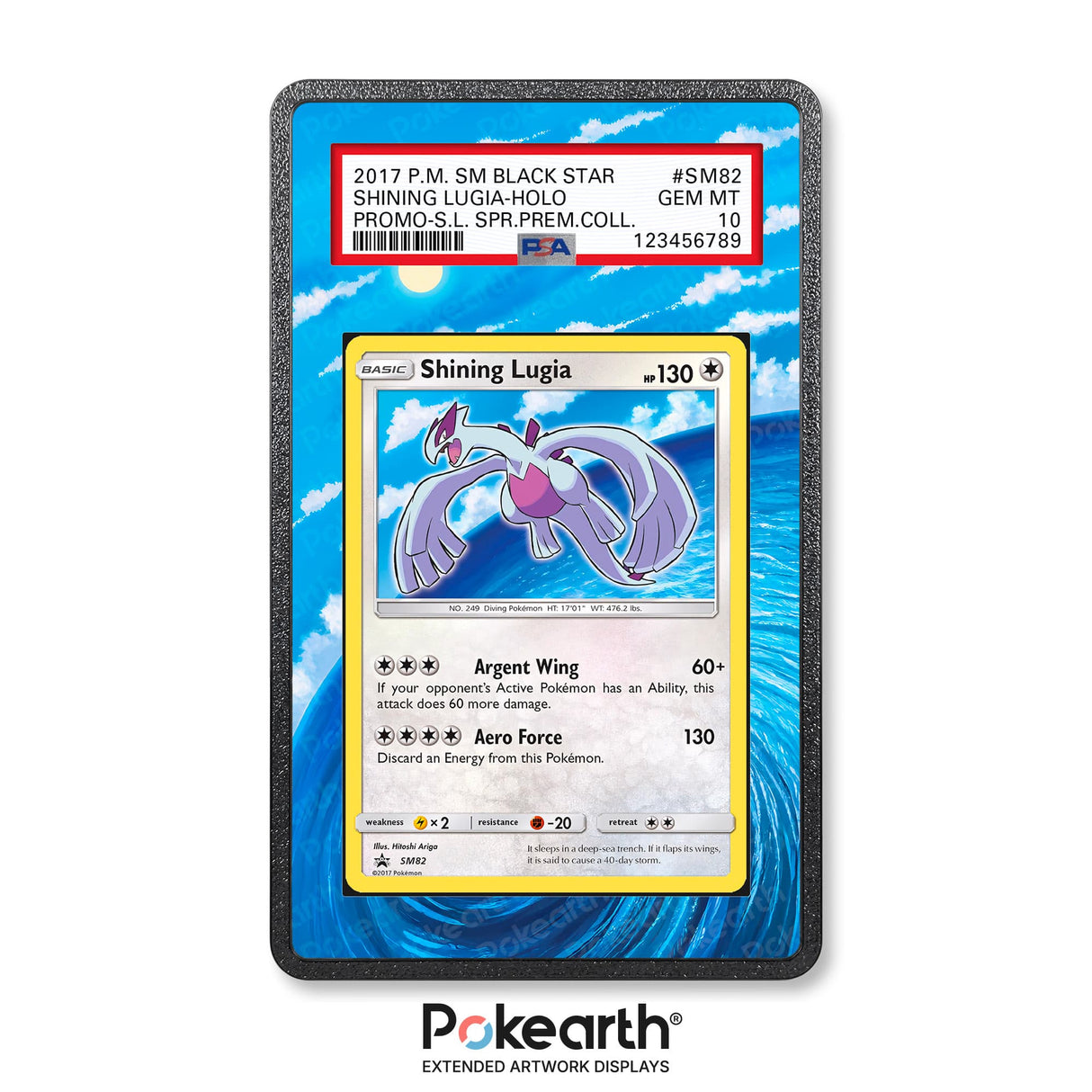 Shining Lugia SM82 - Graded Card Extended Artwork Display Case - Display Case Extended Artwork Pokearth