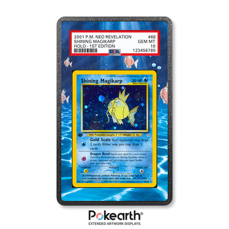 Shining Magikarp 66/64 - Graded Card Extended Artwork Display Case - Display Case Extended Artwork Pokearth