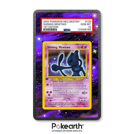 Shining Mewtwo 109/105 - Graded Card Extended Artwork Display Case - Display Case Extended Artwork Pokearth