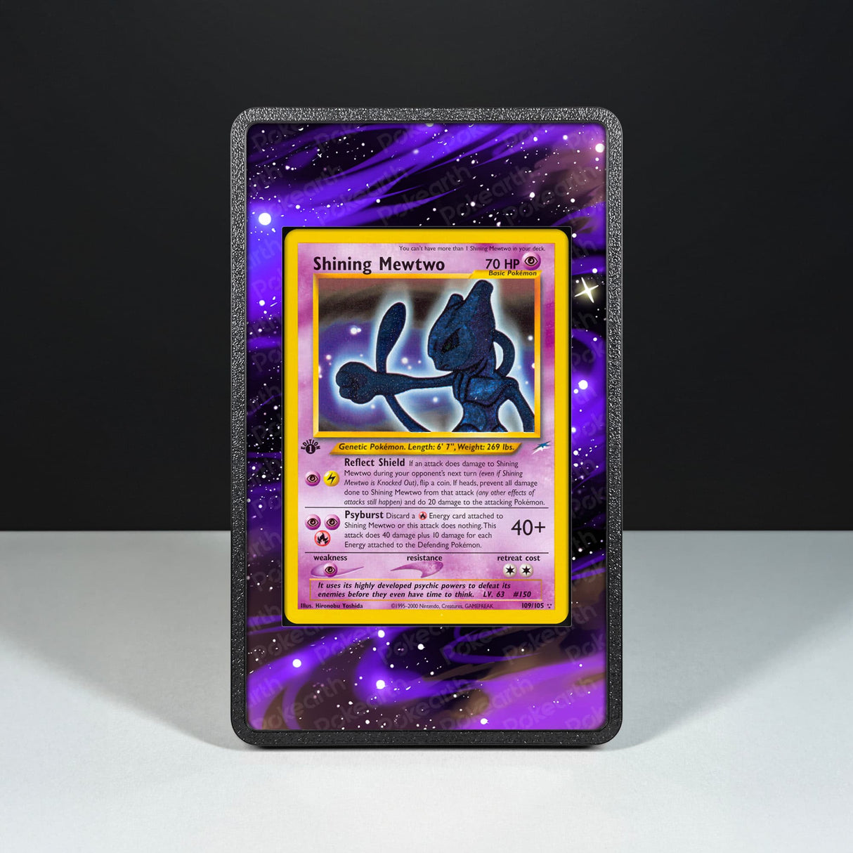 Shining Mewtwo 109/105 - Custodia con Artwork Esteso per Carte Pokémon - Display Case Extended Artwork Pokearth