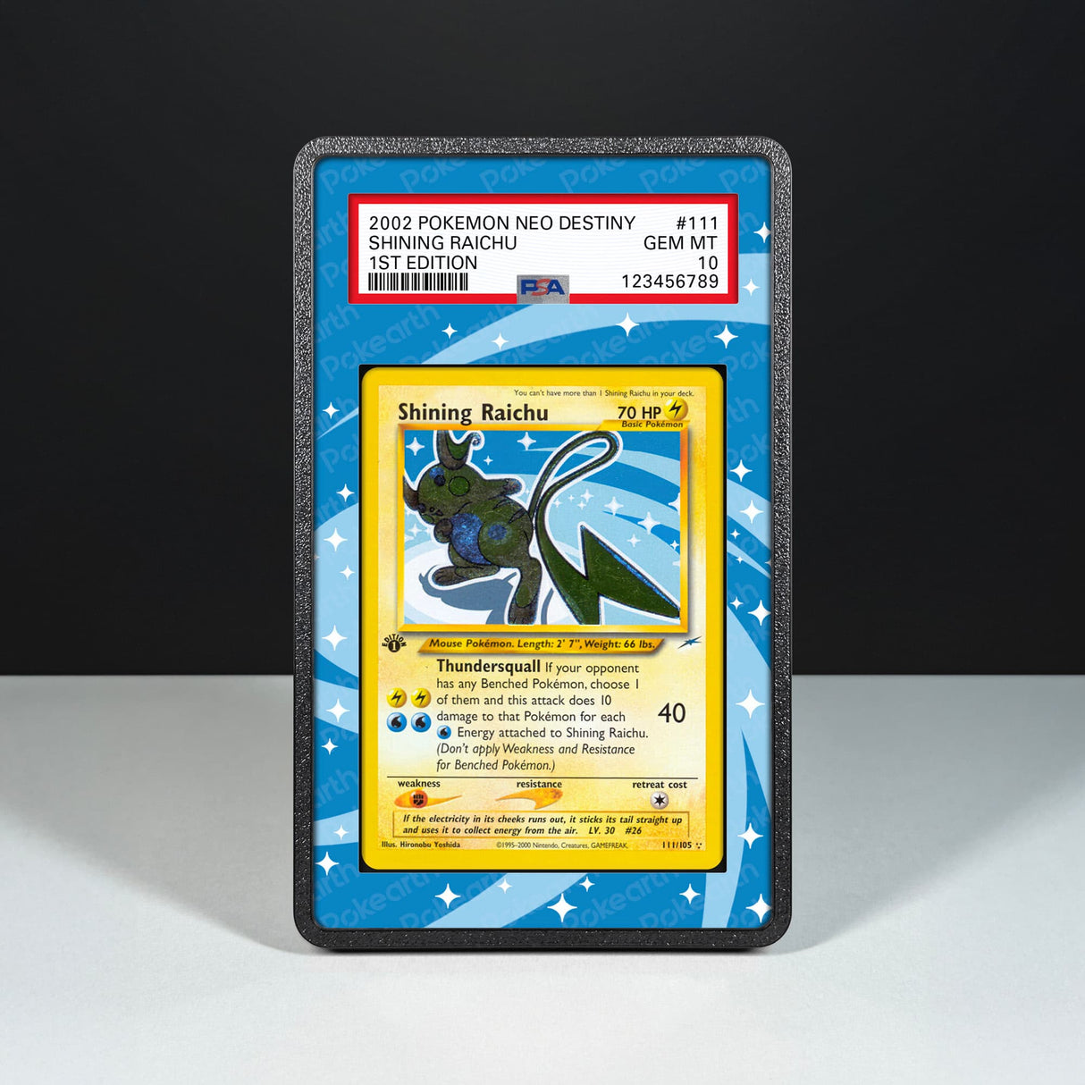 Shining Raichu 111/105 - Graded Card Extended Artwork Display Case - Display Case Extended Artwork Pokearth