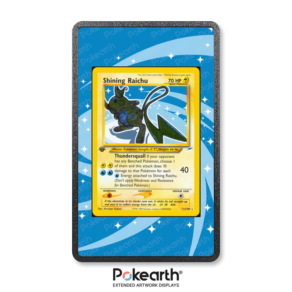 Shining Raichu 111/105 - Custodia con Artwork Esteso per Carte Pokémon - Display Case Extended Artwork Pokearth