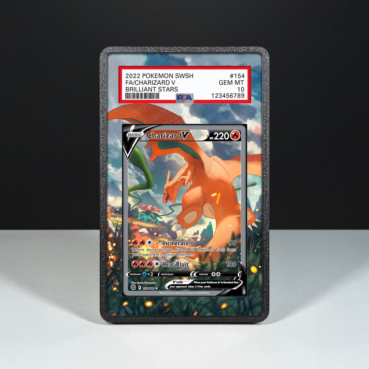 Charizard V 154/172 - Graded Card Extended Artwork Display Case - Display Case Extended Artwork Pokearth
