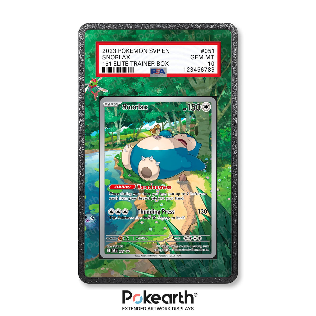 Snorlax SVP 051 - Graded Card Extended Artwork Display Case - Display Case Extended Artwork Pokearth