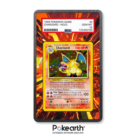 Charizard 4/130 - Graded Card Extended Artwork Display Case - Display Case Extended Artwork Pokearth