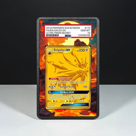 Solgaleo GX 173/156 - Graded Card Extended Artwork Display Case - Display Case Extended Artwork Pokearth