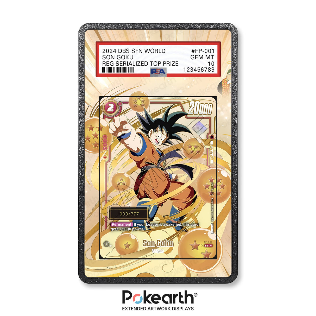 Son Goku FP-001 - Graded Card Extended Artwork Display Case - Display Case Extended Artwork Pokearth