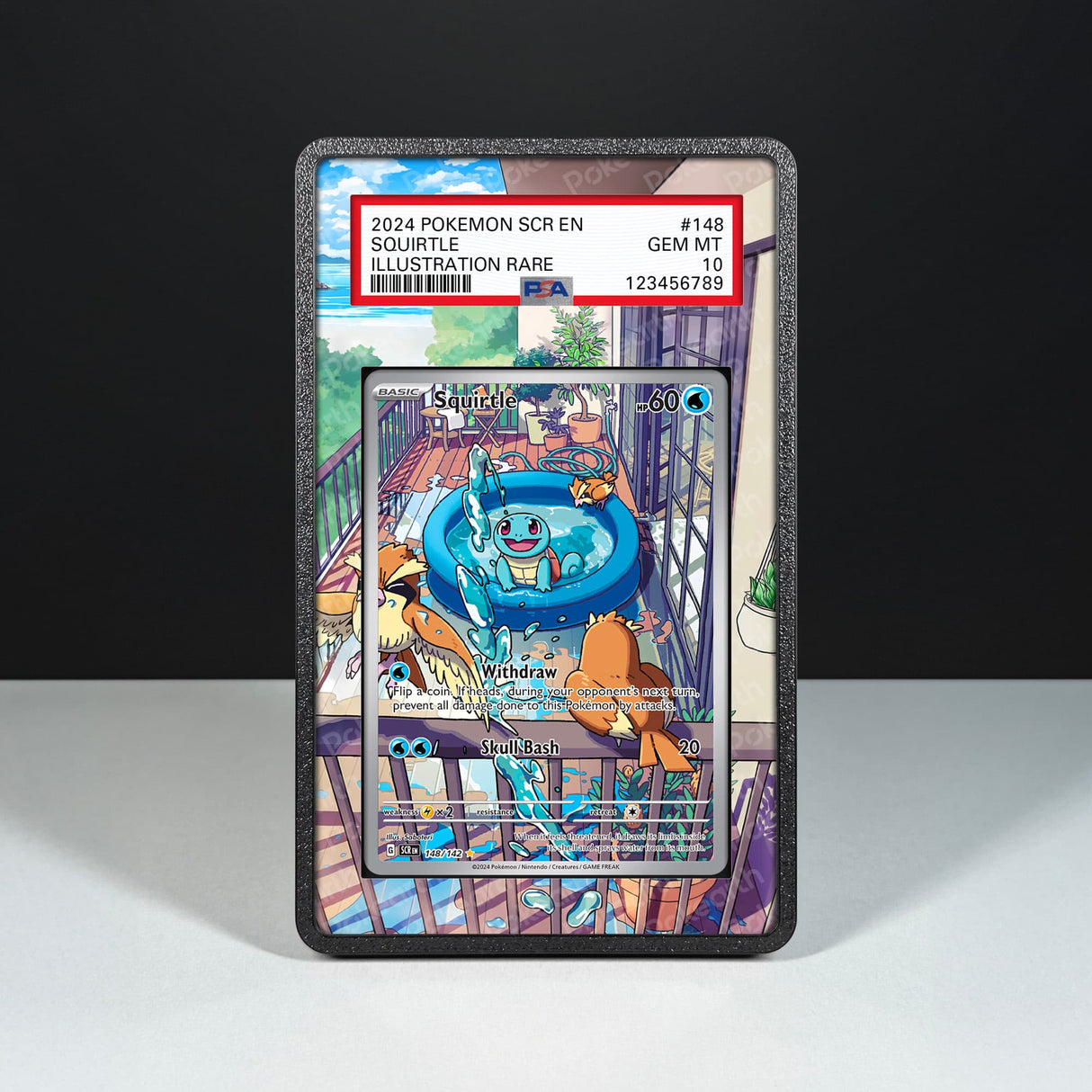 Squirtle 148/142 - Graded Card Extended Artwork Display Case - Display Case Extended Artwork Pokearth