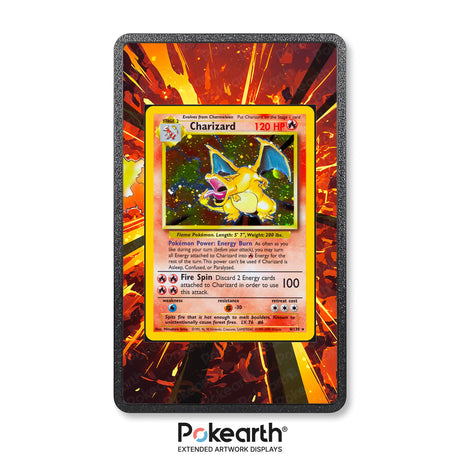 Charizard 4/130 - Custodia con Artwork Esteso per Carte Pokémon - Display Case Extended Artwork Pokearth