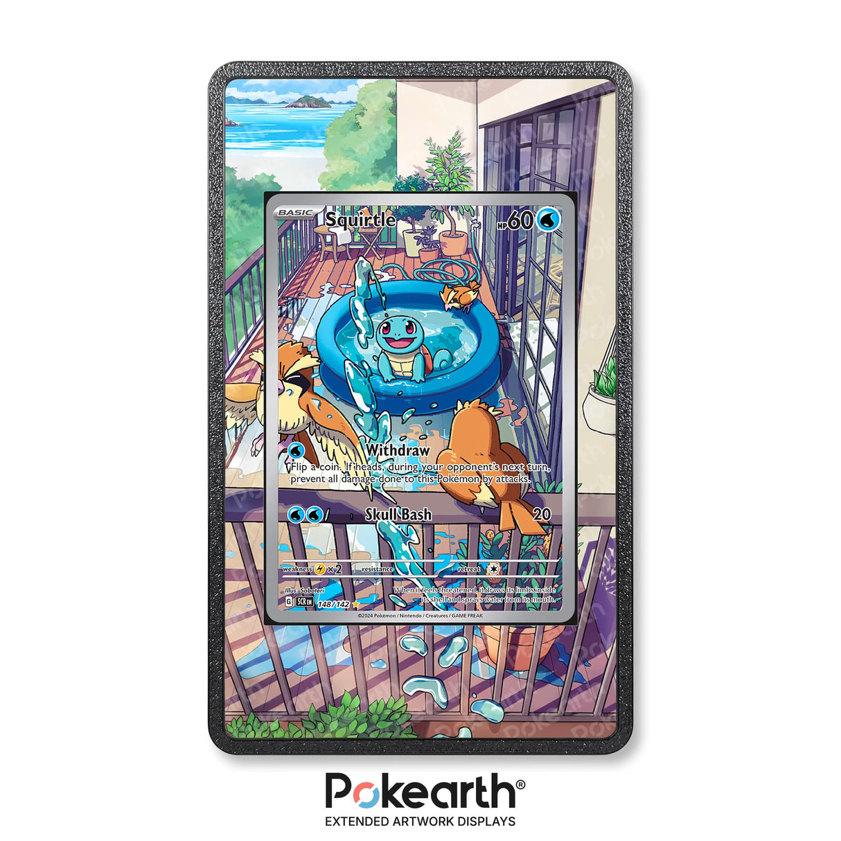 Squirtle 148/142 - Custodia con Artwork Esteso per Carte Pokémon - Display Case Extended Artwork Pokearth