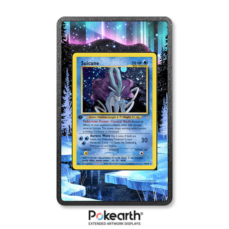 Suicune 14/64 - Custodia con Artwork Esteso per Carte Pokémon - Display Case Extended Artwork Pokearth