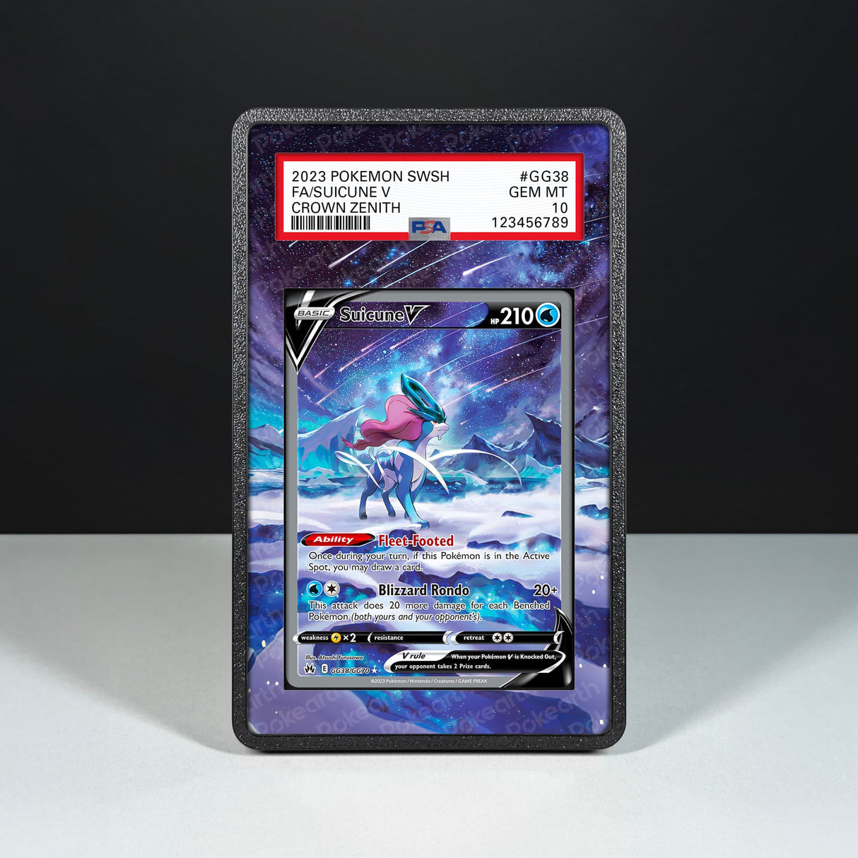 Suicune V GG38/GG70 - Graded Card Extended Artwork Display Case - Display Case Extended Artwork Pokearth