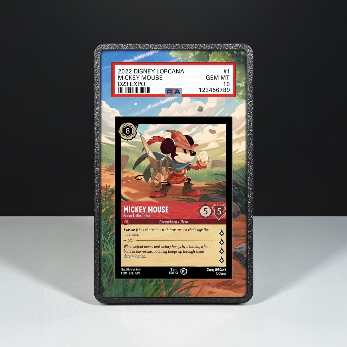 Mickey Mouse - Brave Little Tailor 1TFC - Graded Card Extended Artwork Display Case - Display Case Extended Artwork Pokearth