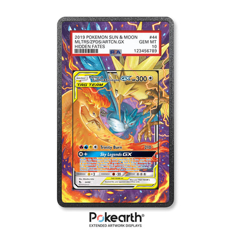 Moltres & Zapdos & Articuno GX 44/68 - Graded Card Extended Artwork Display Case - Display Case Extended Artwork Pokearth