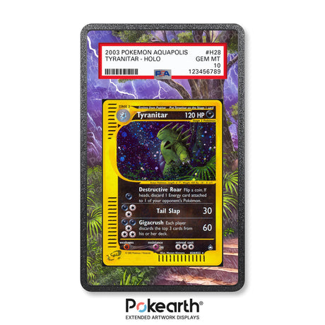 Tyranitar H28/H32 - Graded Card Extended Artwork Display Case - Display Case Extended Artwork Pokearth