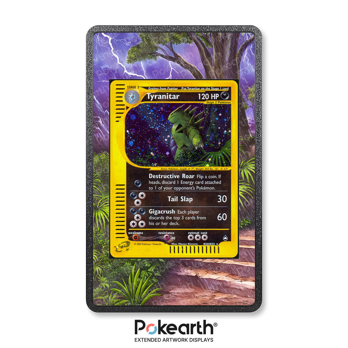 Tyranitar H28/H32 - Custodia con Artwork Esteso per Carte Pokémon - Display Case Extended Artwork Pokearth