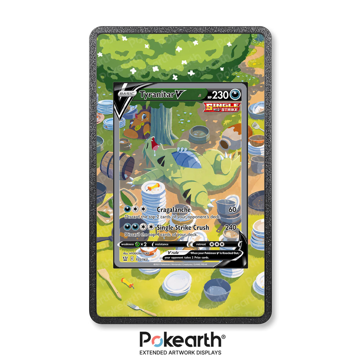Tyranitar V 155/163 - Custodia con Artwork Esteso per Carte Pokémon - Display Case Extended Artwork Pokearth