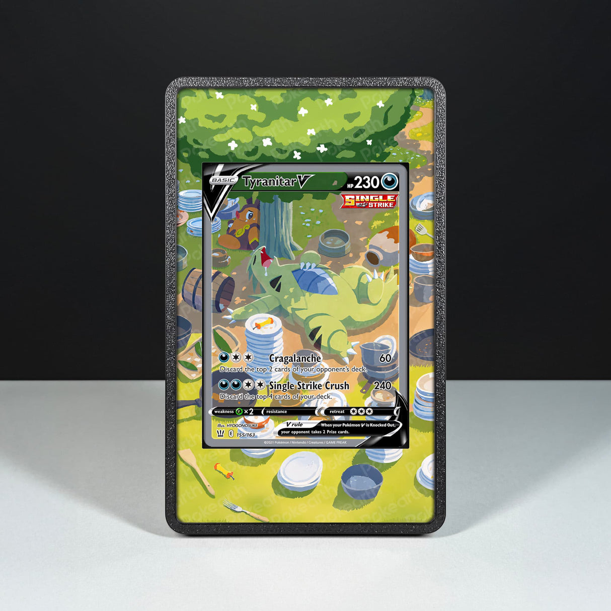 Tyranitar V 155/163 - Custodia con Artwork Esteso per Carte Pokémon - Display Case Extended Artwork Pokearth