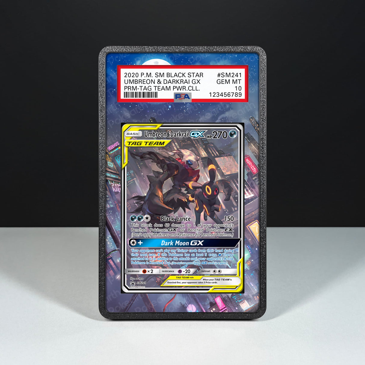 Umbreon & Darkrai GX SM241 - Graded Card Extended Artwork Display Case - Display Case Extended Artwork Pokearth