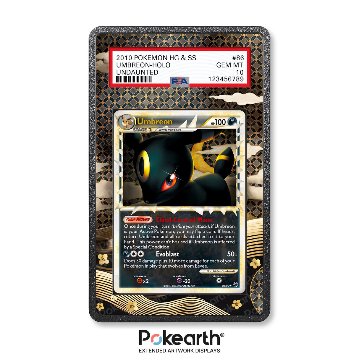 Umbreon 86/90 - Graded Card Extended Artwork Display Case - Display Case Extended Artwork Pokearth