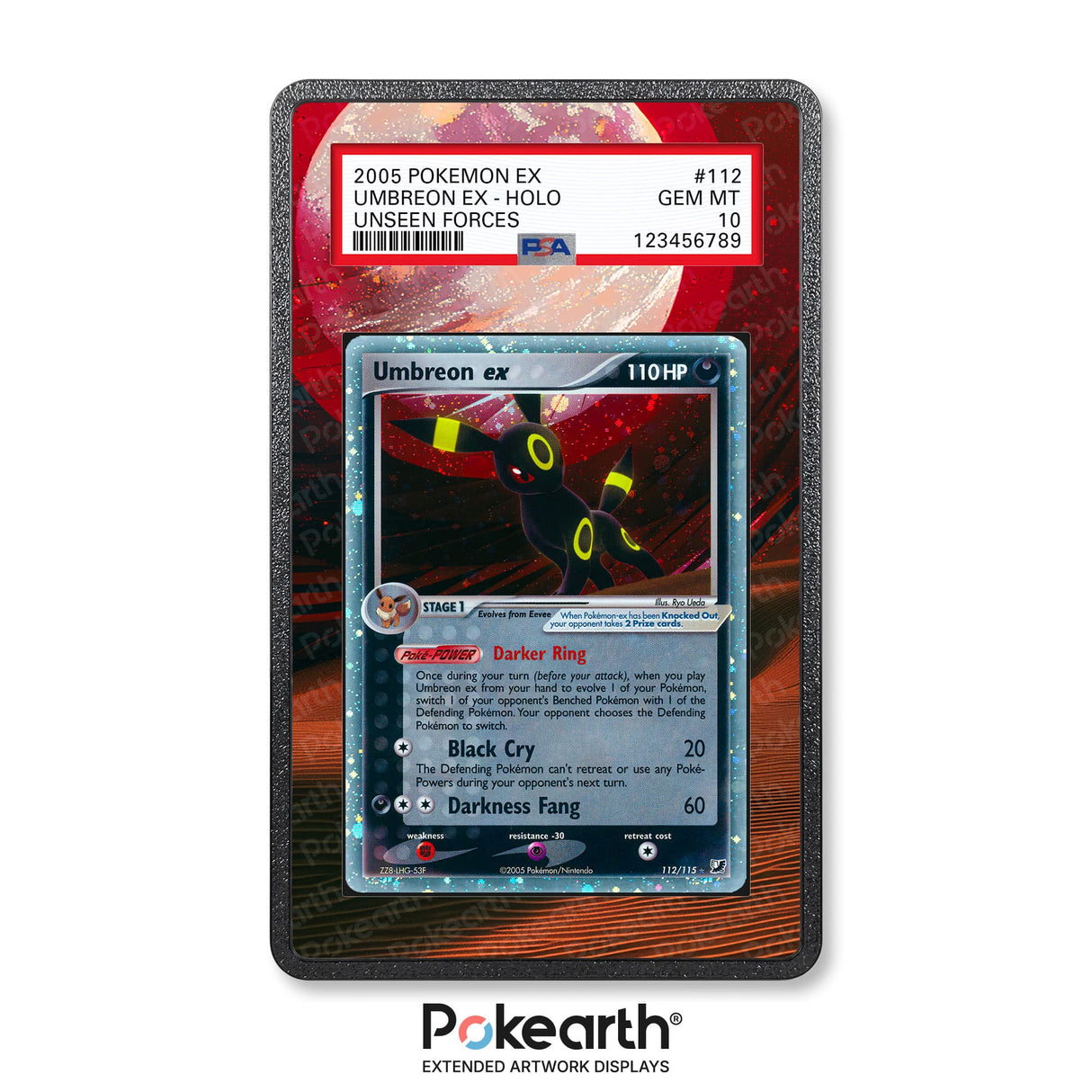 Umbreon ex 112/115 - Graded Card Extended Artwork Display Case - Display Case Extended Artwork Pokearth