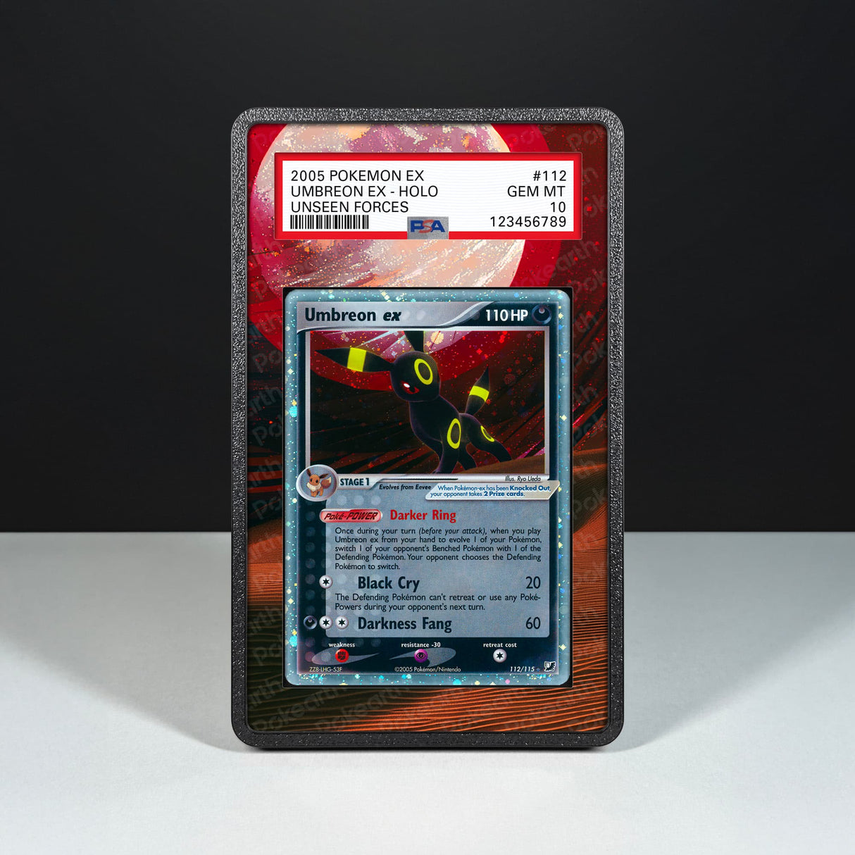 Umbreon ex 112/115 - Graded Card Extended Artwork Display Case - Display Case Extended Artwork Pokearth