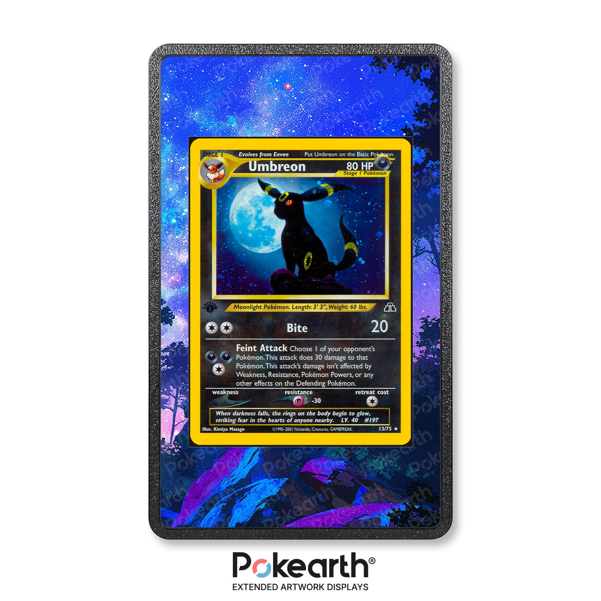 Umbreon 13/75 - Custodia con Artwork Esteso per Carte Pokémon - Display Case Extended Artwork Pokearth