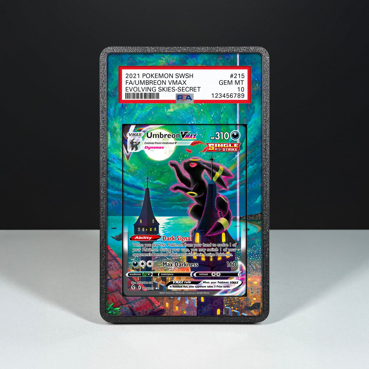 Umbreon VMAX 215/203 - Graded Card Extended Artwork Display Case - Display Case Extended Artwork Pokearth