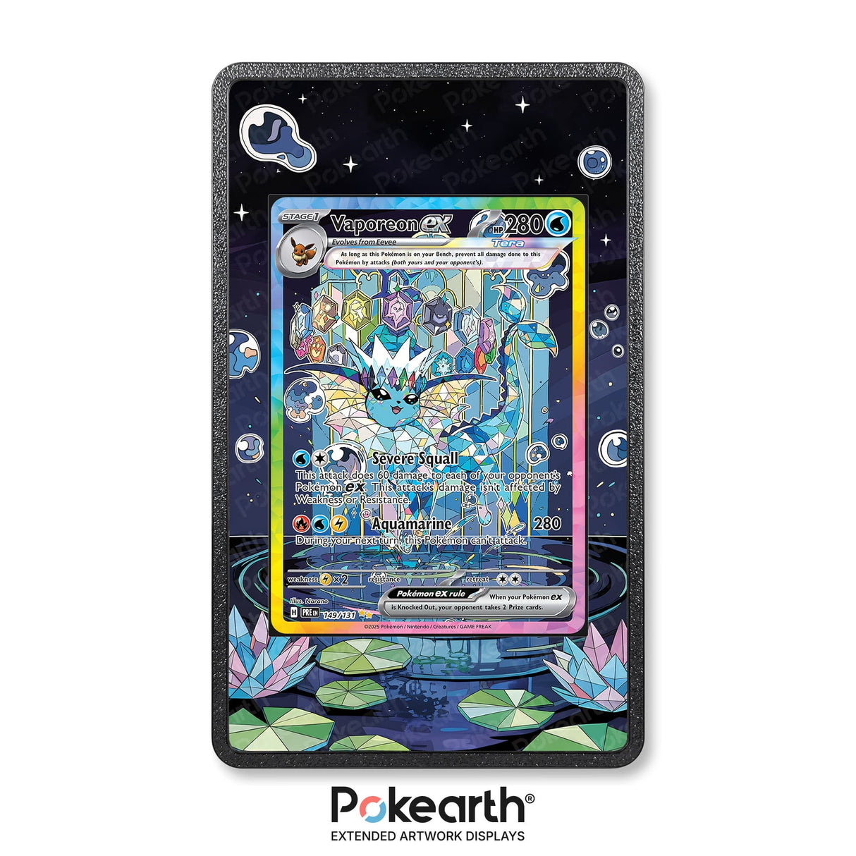 Vaporeon ex 149/131 - Custodia con Artwork Esteso per Carte Pokémon - Display Case Extended Artwork Pokearth