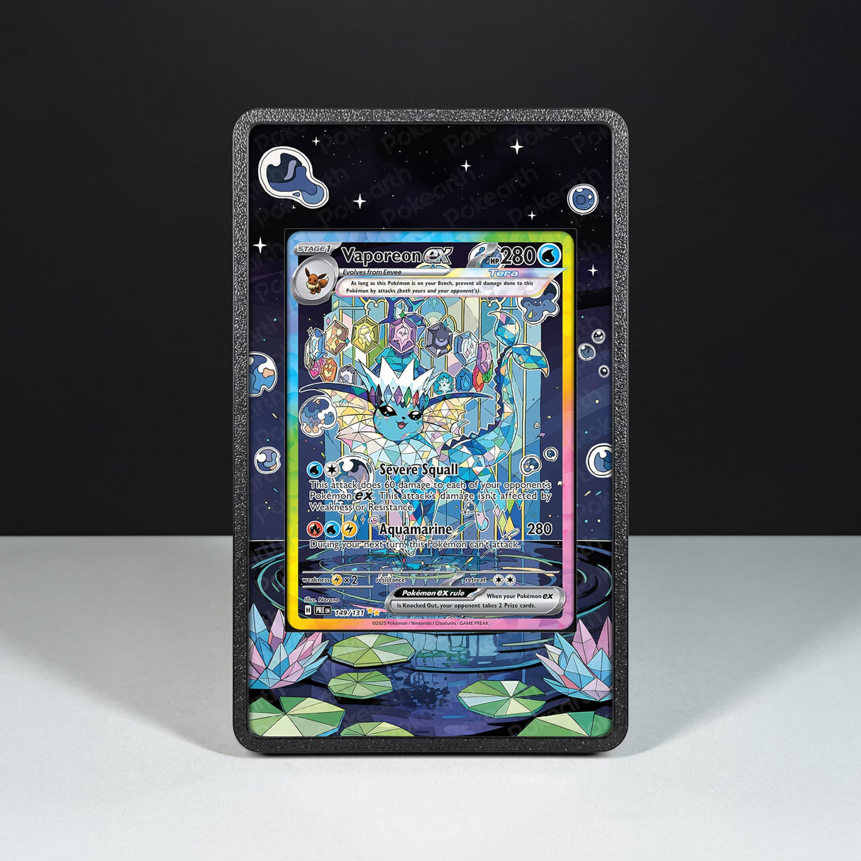 Vaporeon ex 149/131 - Custodia con Artwork Esteso per Carte Pokémon - Display Case Extended Artwork Pokearth