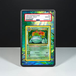 Venusaur 15/102 - Graded Card Extended Artwork Display Case - Display Case Extended Artwork Pokearth