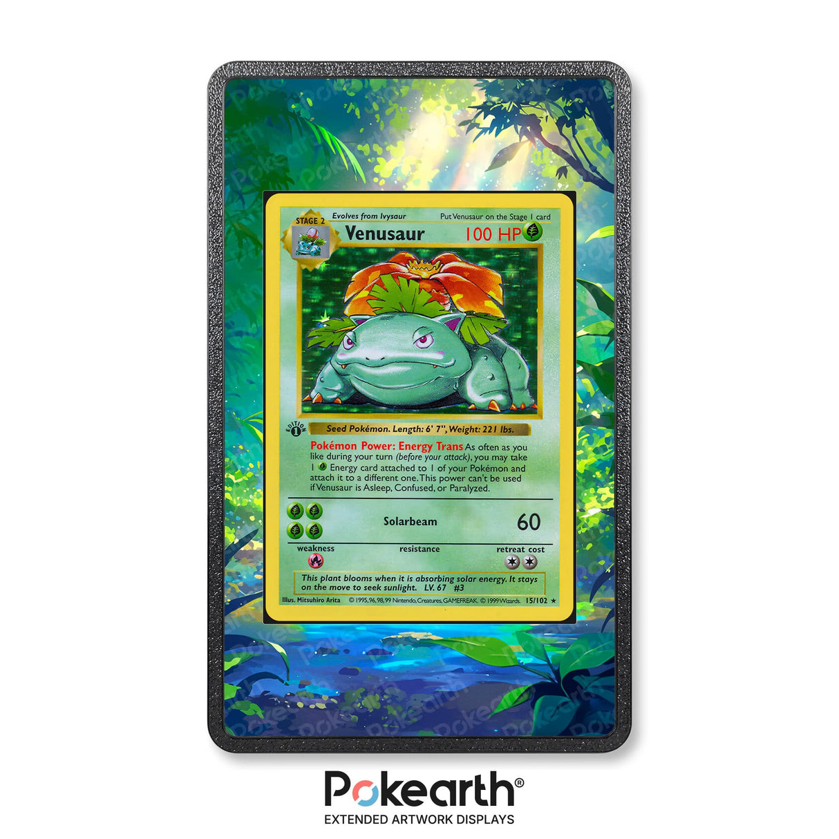 Venusaur 15/102 - Custodia con Artwork Esteso per Carte Pokémon - Display Case Extended Artwork Pokearth