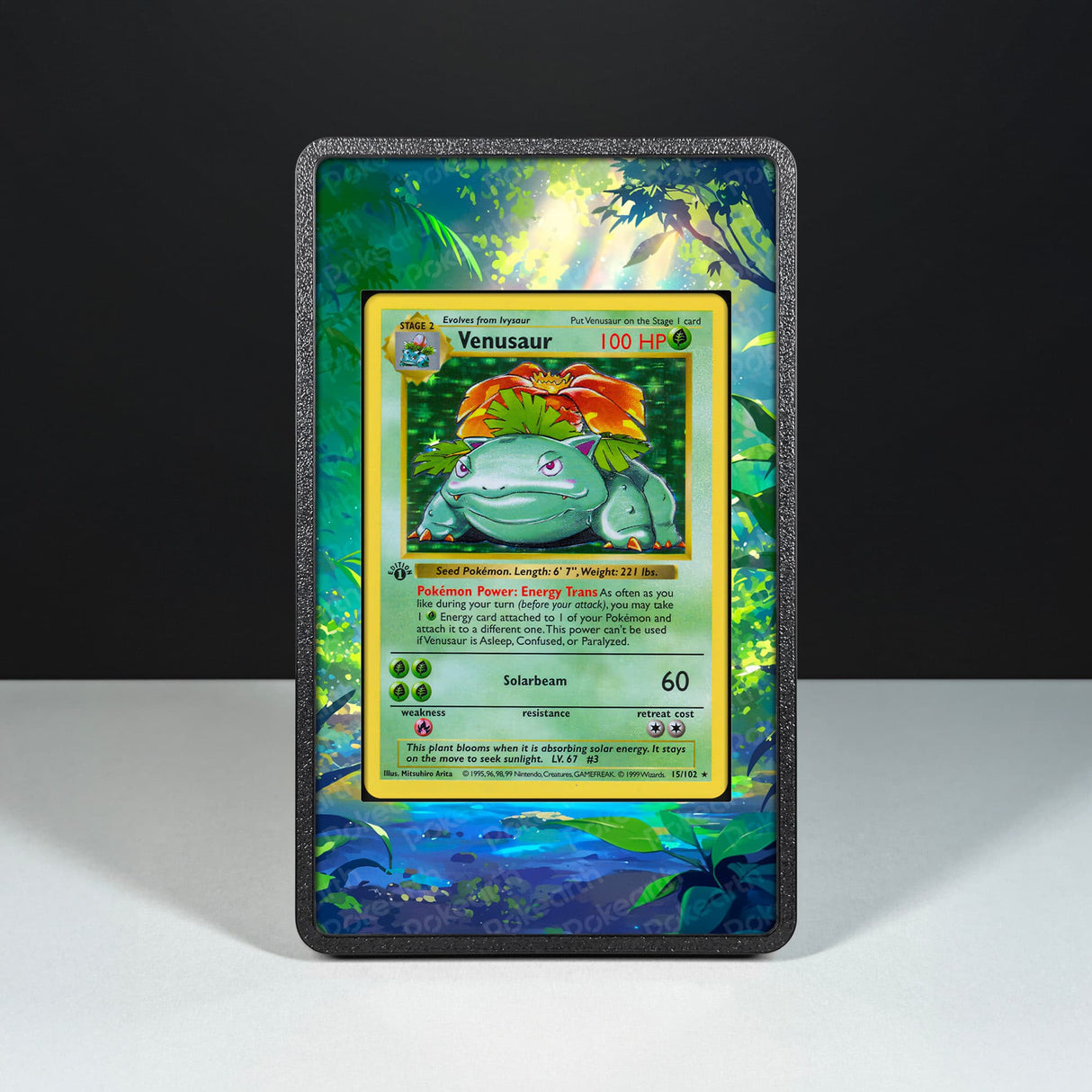 Venusaur 15/102 - Custodia con Artwork Esteso per Carte Pokémon - Display Case Extended Artwork Pokearth