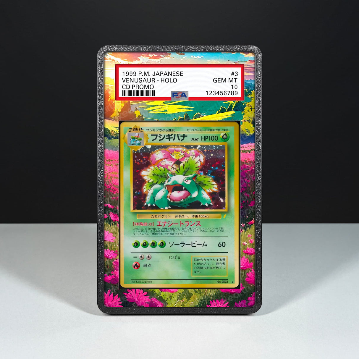 Venusaur No. 003 - CD Promo - Graded Card Extended Artwork Display Case - Display Case Extended Artwork Pokearth