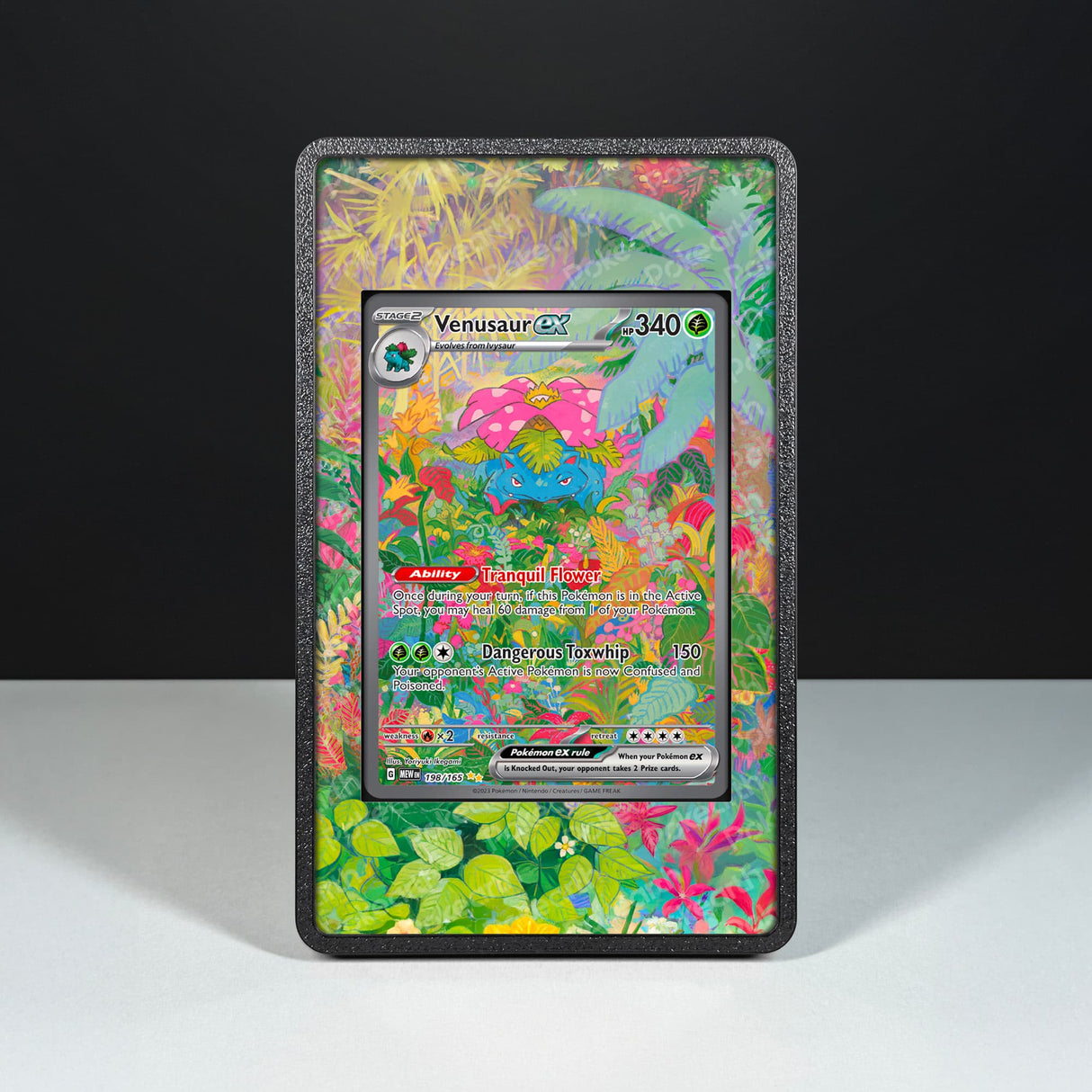 Venusaur ex 198/165 - Custodia con Artwork Esteso per Carte Pokémon - Display Case Extended Artwork Pokearth