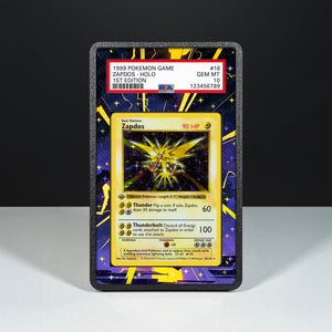 Zapdos 16/102 - Graded Card Extended Artwork Display Case - Display Case Extended Artwork Pokearth